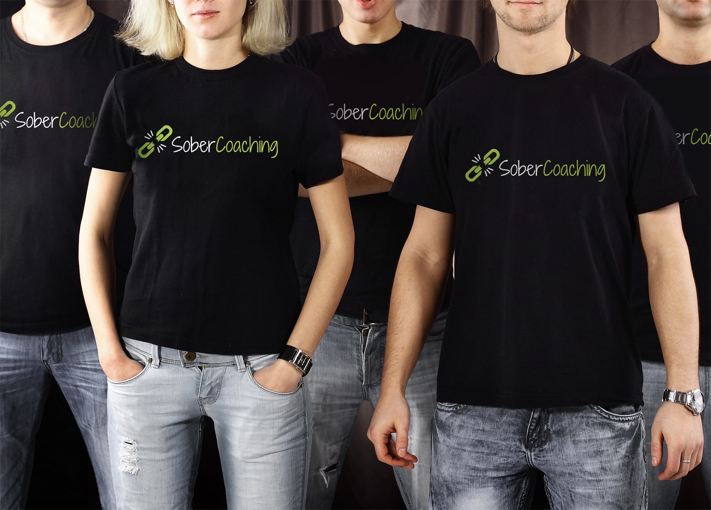 Sober Coaching team wearing branded shirts